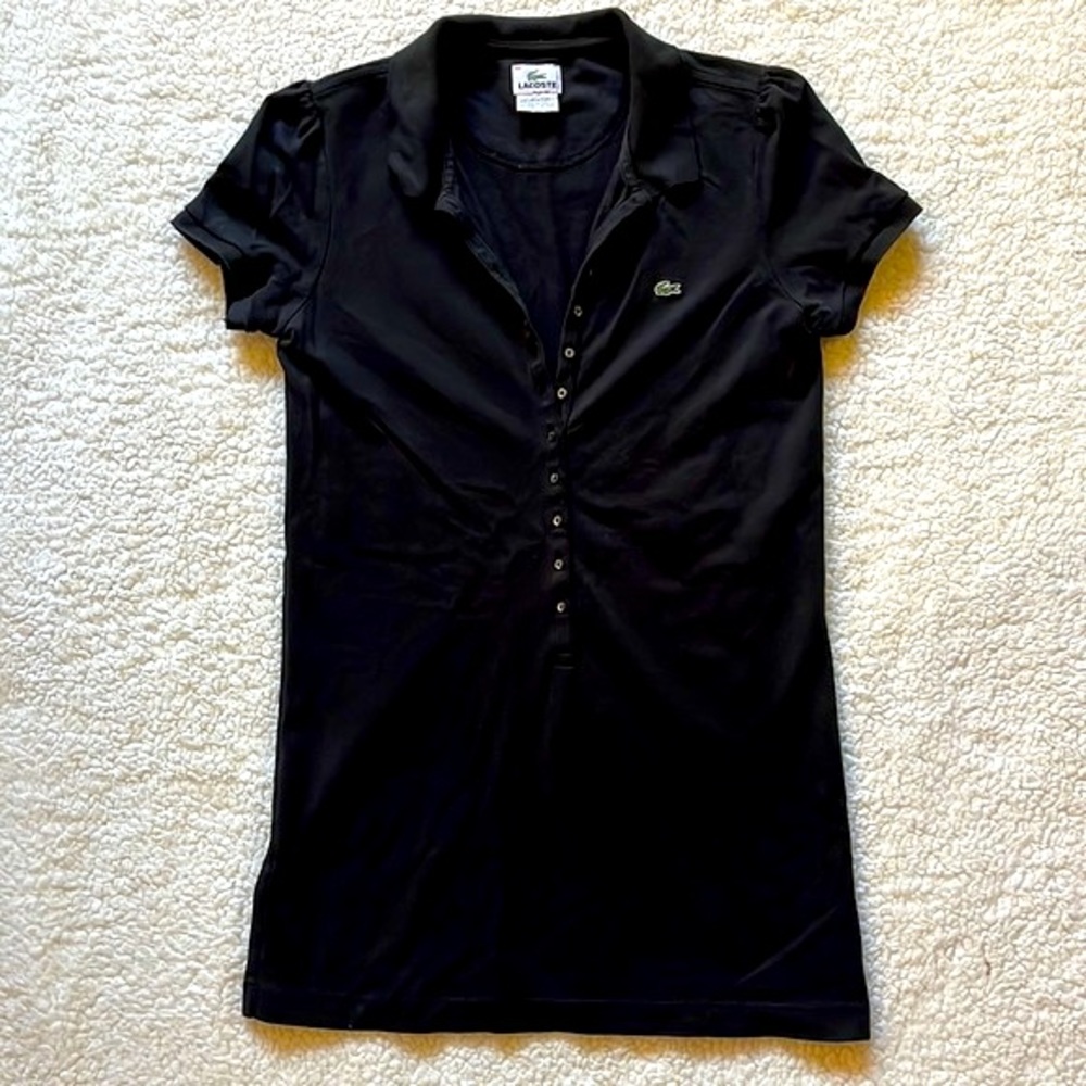 Lacoste | Extra Long Black Polo | Size 40